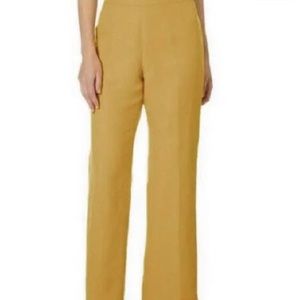 Kasper Audrey Linen Classic Side Zip Pant Size 8 Butterscotch (lined)